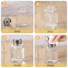 Noverlife 2PCS 6Oz / 180ml Clear Pump Dispenser Bottle, Square Glass Push Down Liquid Dispensers, Nail Polish Remover Hand Pumping Press Container with Flip Top Cap Refillable Push Down Pump Dispenser