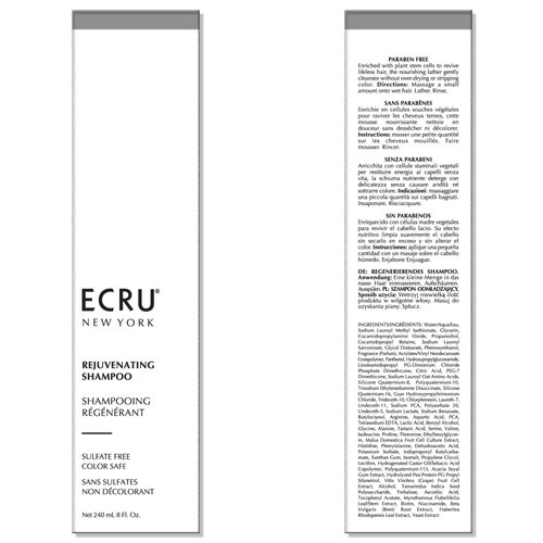ECRU NEW YORK Travel Size Rejuvenating Shampoo | 2oz Hydrating & Moisturizing Daily Shampoo for Dry, Damaged Hair | Color Safe, Paraben & Sulfate Free