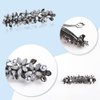 Flower Rhinestone Hair Barrettes for Women Fine Hair Glitter Sparkle Fancy Hair Clips for Women And Girls Elegant Pearl Barrettes (Light Grey)