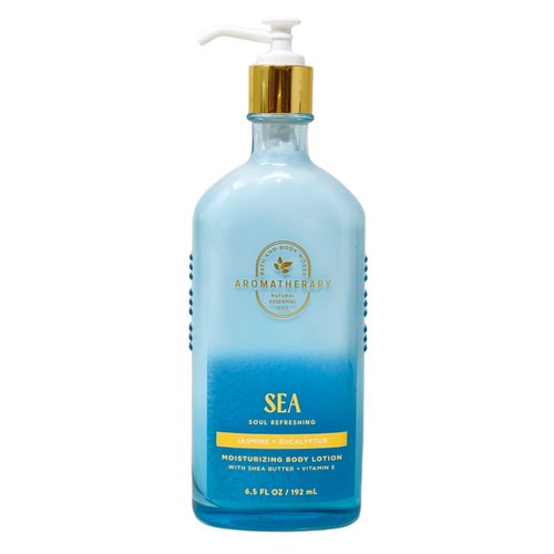 Bath & Body Works Aromatherapy Sea Soul Refreshing JASMINE + EUCALYPTUS 2 Pack Moisturizing Body Lotion Gift Set with a Natural Oats Bar Soap - Full Size