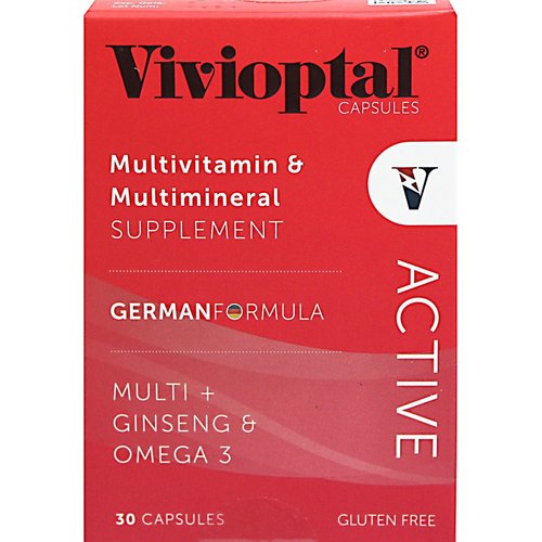 Vivioptal Active 30 Capsules - Multivitamin & Multimineral Supplement - Ginseng & Omega 3