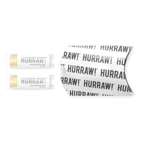 Hurraw! Unscented Lip Balm, 2 Pack: Organic, Certified Vegan, Cruelty and Gluten Free. Non-GMO, 100% Natural Ingredients. Bee, Shea, Soy and Palm Free. Made in USA