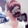 Salliy Wedding Hair Comb Gold Leaf Bridal Hair Piece Silver Rhinestone Hair Accessories for Women and Girls (E)