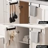 KES Over The Cabinet Door Towel Bar with Hooks, Kitchen Towel Holder with Hooks for Hanging Utensils, Over The Cabinet Door Organizer with Hook 2 Pack, Matte Black, KUR527-BK-P2