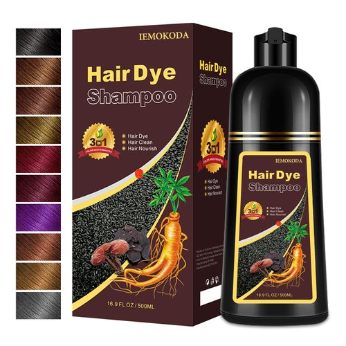 Hair Color Shampoo for Men and Women, 3 in 1 Black Hair Dye, 16.9 Floz, Safe and Natural Para Canas