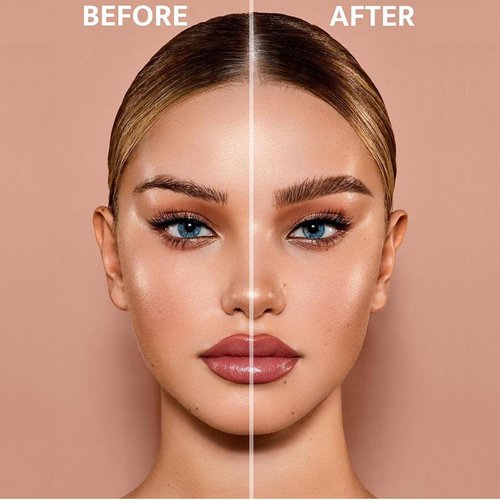 Eyebrow Pencil with Eyebrow Gel, Ruicen 2-in-1 Microblading Eyebrow Pen and Brow Gel with 4 Fork Tip, Real-Looking-Fill Define and Shape Brows, 24H Wear, Waterproof & Smudge-proof, Light Brown