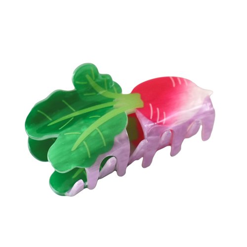 Radish Shape Hair Claw Clip Dopamine Fruit Non-Slip Hair Accessories 3.2" X 2" for Thin Hair Women Girls, Pink Radish