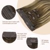 GOO GOO Wire Hair Extensions Human Hair, 4/27/4 Chocolate Brown with Caramel Blonde Balayage 16inch 125g, Invisible Wire Hair Extensions with Transparent, Seamless Fish Line Hairpiece