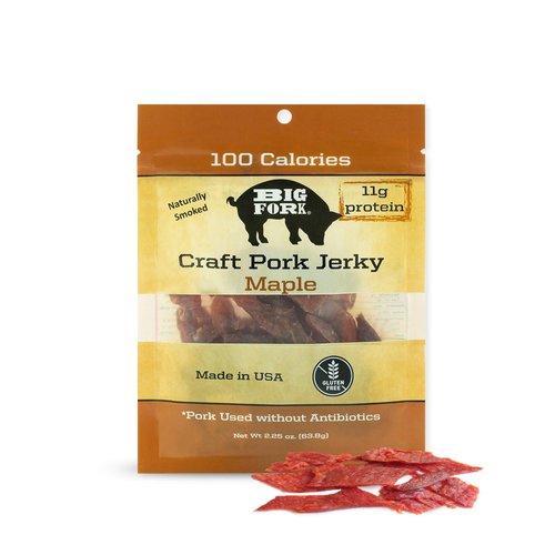 Craft Pork Jerky, Maple Flavor, 8 X 2.25 oz bags - Big Fork