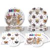 Cat Birthday Party Supplies,20 Kitten Paper Plates and 20 Napkins, Decorations Ideal for Tableware Supplies