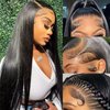 Lipai Hair Straight Lace Front Wigs Human Hair Pre Plucked 13x4 HD Transparent Lace Frontal Wigs Human Hair Natural Hairline 180% Density Glueless Brazilian Virgin Human Hair Wigs for Women 22 Inch