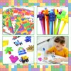 BOIKOKY 148Pcs Building Block Party Favors Set - 24 Block-Themed Notebooks, 24 Decorative Pens, 100 Stickers for Kids Building-Themed Birthday Party Classroom Prizes Supplies