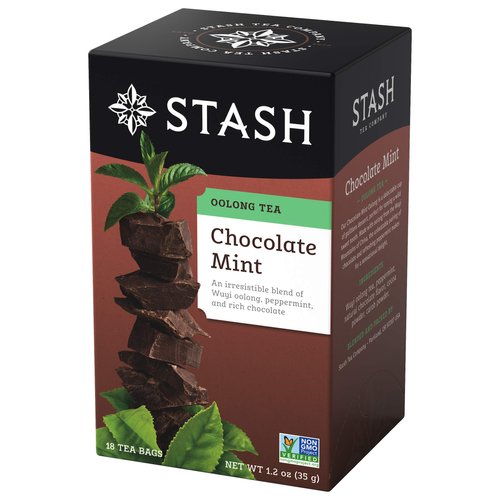 Stash Tea Chocolate Mint Wuyi Oolong Tea - Caffeinated, Non-GMO Project Verified Premium Tea with No Artificial Ingredients, 18 Count (Pack of 6) - 108 Bags Total