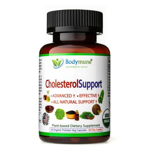 Bodymune Cholesterol Support | 60-Day Supply | Organic Extracts of Green Tea, Bitter Melon, Red Yeast Rice, Dandelion, Pomegranate, Nopal, Moringa & Organic Oils | 100% Vegan Non-GMO Gluten-Free