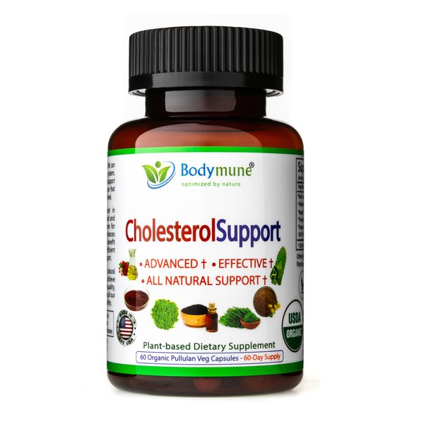 Bodymune Cholesterol Support | 60-Day Supply | Organic Extracts of Green Tea, Bitter Melon, Red Yeast Rice, Dandelion, Pomegranate, Nopal, Moringa & Organic Oils | 100% Vegan Non-GMO Gluten-Free