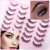 SQYlashes False Eyelashes Short Natural Wispy Lashes Cat Eye - Mixed Styles, 14 Pairs, MG08