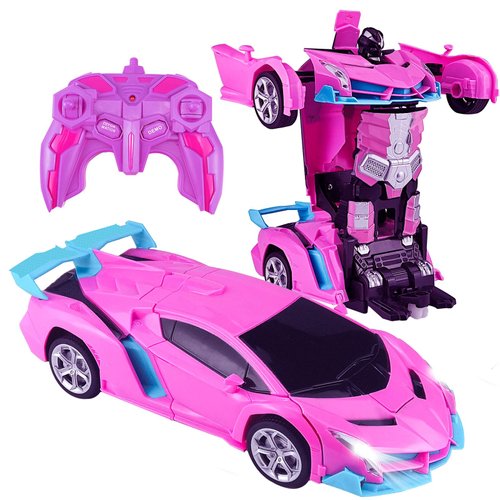 QUANA Remote Control Car Toys - Rc Car Transforming Robot Toys for Boys Girls Kids 3 4-7 8-12 Birthday Gifts,One Button Transformation 360 Degree Rotating Drifting Toys