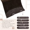 Wire Hair Extensions, 16 Inch 80g Fish Line Hair Extensions Clip in Hair Extensions Dark Brown, Fshine Remy Hair Extensions Real Human Hair Straight Hair Invisible Line