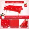 8 Pcs Christmas Tablecloth Rectangle -54 x 108 Inch Decorative Christmas Table Cover Winter Snowflakes Disposable Plastic Tablecloth For Christmas Table Decorations Xmas Home Party Decor (Snowflake)