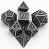 Metal Dice Set, HNCCESG Polyhedral D&D Dice for Dungeons and Dragons RPG DND Dice for Role Playing MTG Tabletop Gaming Shadowrun Pathfinder 7PCS D20 D12 D10 D8 D6 D4（Ancient Silver）