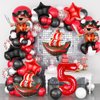 Pirate Ship Balloons Party Decorations, 9Pcs Pirate Balloons Birthday Party Supplies Pirate Balloons Party Decorations for Pirate Theme 5th Birthday Party Supplies