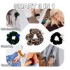 SUNEBOIZ Zipper Scrunchies, Pocket Scrunchie, SECRET & HIDDEN, Velvet Hair Ties Bracelet, Compatible with Apple AirPods 3&2&1, Key Money Chapstick Storage Bag, Elastics Hair Band (Simple Black)