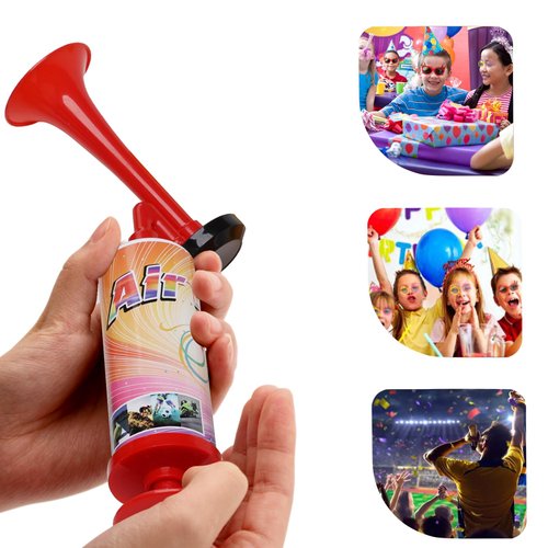 Pump Air Horn Mini, BANHAO Handheld Air Horn Hand Pumps Noisemakers for Sporting Events, Parties, Celebrations, Fun Birthday Party Favors and Goodie Bag Fillers for Kids and Adults, 5pcs 10Inch