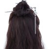Chinese Style Hair Stick Retro Metal Hairpin Long Tassel Hair Fork Green Bead Fan Hair Stick Hanfu Headdress Hair Accessories for Women Girls