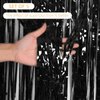 5 Pack Black Fringe Backdrop 3.2ft x 8.2ft Foil Curtain Tinsel Foil Fringe Curtains Backdrop Tinsel Backdrop Streamers for Birthday Curtain Party Decoration Wedding Christmas Decoration (Black)