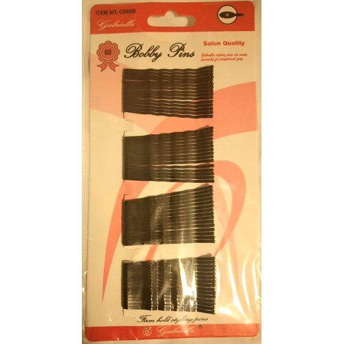 Gabriella Salon Quality Bobby Pins, Black, 60ct