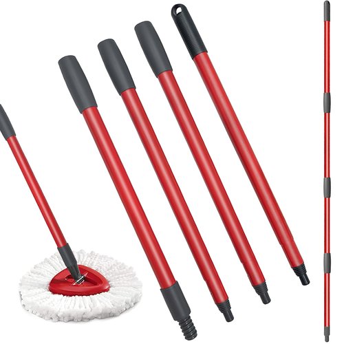 Qulable Spin Mop Replacement Handle - Mop Stick Compatible with O-Cedar Spin Mop, 4-Section 30" to 58" Mop Handle Replacement Stick, EasyWring Mop Handle for Floor Cleaning(Mop Head&Base not Include)