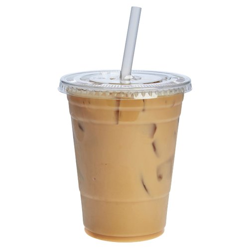 Comfy Package [16 oz. - 50 sets Clear Plastic Cups With Flat Lids