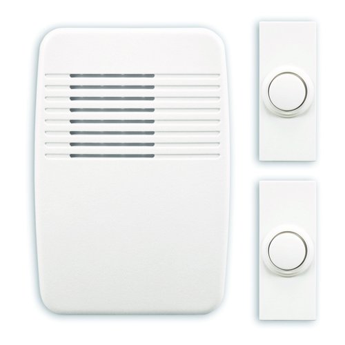 Globe Electric SL-6167-C Heathco Sl-7367-02 Plug-In Wireless Doorbell Kit, 3 Tones, Plastic, 5-1/8 In H X 3-1/2 In W X 1-3/8 In D, No Size, White