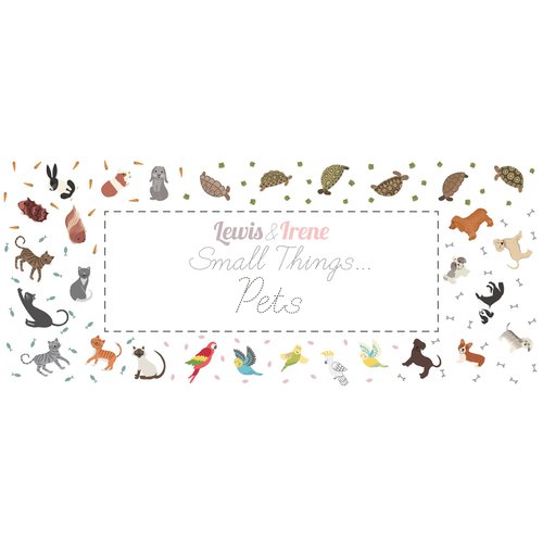 Lewis & Irene Small Things Pets Fabric Collection Cats on Warm Lilac SM28.2 100% Cotton Fabric by The Yard