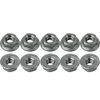 ZXYRC 10PCS CNC Aluminum Flange Wheel Lock Nut M4 Multicolor for 1/10 1/14 RC Car Truck Crawler Drift TRX4 SCX10 Scania Universal Part (Gray)