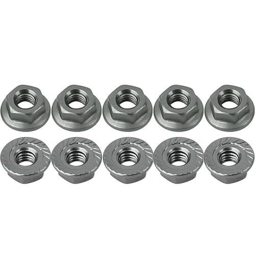ZXYRC 10PCS CNC Aluminum Flange Wheel Lock Nut M4 Multicolor for 1/10 1/14 RC Car Truck Crawler Drift TRX4 SCX10 Scania Universal Part (Gray)