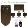 WindTouch Clip in Hair Extensions Real Human Hair #4 Medium Brown 12Inch 70g Human Hair Clip in Extensions Soft & Natural Straight Brown Hair Extensions for Women