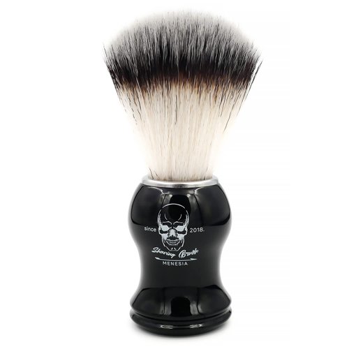 Menesia Shaving Brush for Men, Black handle Shave Brush,Mens Shaving Cream & Soap Brush (skull)