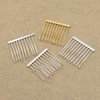 AUEAR, 20 Pack 10 Teeth Metal Veil Comb Hair Wire Clips Twist Bridal Wedding Veil Combs Silver Gold