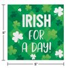 Creative Converting Shamrocks Irish for a Day Beverage Napkins, 5", Multi-color