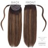 WENNALIFE Ponytail Hair Extension, 16 Inch 80g Dark Brown Mixed Chestnut Brown Ponytail Extension Human Hair Clip in Wrap Around Remy Human Hair Extension Hairpieces