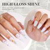 MelodySusie Jeweliver White Jelly Gel Polish, 0.5Fl Oz Milky White Lavender Gel Nail Polish Sheer Translucent Nude Soak Off UV LED Light Cure Valentine's Day Gift Manicure Nail Art DIY at Home JM22