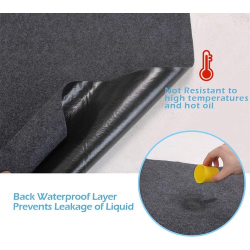 36X60 Iches Garage Mats Absorb Liquids Oil Drip Pan for Under Car Waterproof Rubber Backing Layer Oil Spill Mat Protects Floor from Spills Drips Splashes Stains Garage Floor Mat (36x60 in)