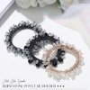 CAKURE Rhinestone Bead Hair Ties Champagne Hair Scrunchies Elastic Ponytail Holder No Damage Hair Rope Ties Hair Accessories for Women and Girls (Pack of 3)