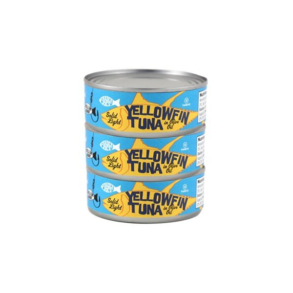 Trader Joe's Solid Light Yellowfin Tuna Fish in Olive Oil - Pack of 3