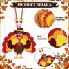 Otuuz 18 Set Thanksgiving Crafts for Kids Adults Turkey Necklace Crafts Kits DIY Thanksgiving Activity Game Fall Party Favors Gifts for Age 4 8 12