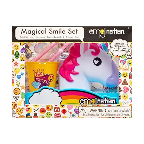 Centric Beauty Unicorn Travel Toothbrush, Tooth Brush Holder, and Rinse Cup Magical Smile Set