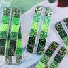 Kikonoke 5 Boxes Nail Art Rhinestones Kit 3D Flatback Jelly Crystal Gems Diamantes Design for Crafts Face Clothes Glass Decorations DIY (Green)