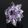 OwnMy Sparkle Crystal Lotus Flower Hue Reflection Feng Shui Home Decor with Gift Box (4 Inch/ 100MM Purple)
