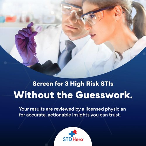 STD Hero At-Home Common STD Test Kit for Women and Men - Test for the Top Four STD's - Includes MGen - Private At-Home Collection - Simple, Discreet, Easy-to-Use with Fast Online Results